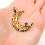 Load image into Gallery viewer, Shop NOw Diamond Sterling Silver Moon and Star Pendant