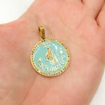 Load image into Gallery viewer, Silver Aquarius Zodiac Enamel Pendant