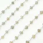 Load image into Gallery viewer, LAB105. Labradorite 925 Sterling Silver Wire Chain