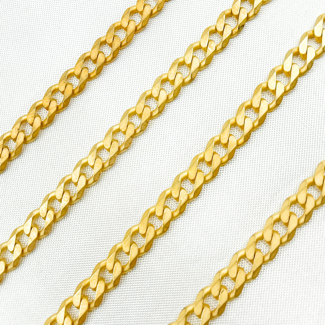 Buy Now Gold Plated Matte Sterling Silver Flat Curb Chain