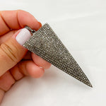 Load image into Gallery viewer, DE024. Pave Diamond Sterling Silver Black Rhodium Triangle Pendant