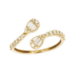 Load image into Gallery viewer, R00525. 14K Solid Gold Diamond Double Line Ring