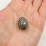Load image into Gallery viewer, DC572. Diamond & Sterling Silver Oval Bead