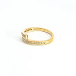 Load image into Gallery viewer, 14k Solid Gold Diamond Double Band Ring.