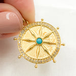 Load image into Gallery viewer, Sterling Silver Round Fancy Pendant with Gemstone