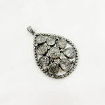 Load image into Gallery viewer, DSP019. Diamond Sterling Silver Drop Pendant With Gemstone