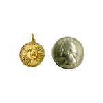 Load image into Gallery viewer, 14K Solid Gold with Diamonds Circle Shape with Moon Charm. GDP119