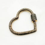 Load image into Gallery viewer, DC658. Diamond & Sterling Silver Heart Carabiner Clasp