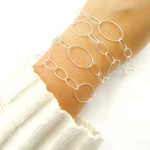 Load image into Gallery viewer, Sterling Silver Diamond Cut Long and Short Links