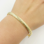 Load image into Gallery viewer, Bangle20. 14K Solid Gold Matte Textured Bangle