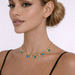 Load image into Gallery viewer, NFZ71706TQ. 14K Solid Gold Gemstone Necklace