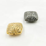 Load image into Gallery viewer, DC847. Diamond & Sterling Silver Square Bead