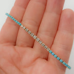 Load image into Gallery viewer, 14k Solid Gold Diamond and Turquoise Bracelet