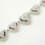 Load image into Gallery viewer, NK113052. 14K Solid White Gold Diamond Hearts Necklace