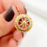 Load image into Gallery viewer, GDP448. 14K Solid Gold Diamond Circle Star Charm