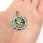 Load image into Gallery viewer, Buy Diamond Sterling Silver Round Star Enamel Pendant