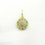 Load image into Gallery viewer, 14K Solid Gold Diamond Circle Charm. GDP471