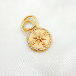 Load image into Gallery viewer, Buy 14k Solid Gold Diamond and Blue Sapphire Compass Charm