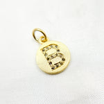 Load image into Gallery viewer, DC061. Diamond Sterling Silver Letter "B" Round Charm
