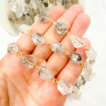 Load image into Gallery viewer, DQ2. Diamond Quartz Gold Plated Wire Chain