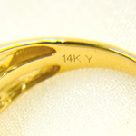 Load image into Gallery viewer, 14K Solid Yellow Gold Diamond and Blue Sapphire Band Ring.