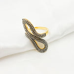 Load image into Gallery viewer, Diamond Black Rhodium Sterling Silver Organic Shape Ring