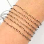 Load image into Gallery viewer, Sterling Silver Black Rhodium Smooth Cable Chain