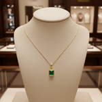 Load image into Gallery viewer, CMZ00366EM7X5. 14K Solid Gold Rectangular-Shaped Emerald Charm