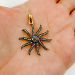 Load image into Gallery viewer, DP268. Diamond Sterling Silver Sun Pendant