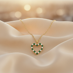 Load image into Gallery viewer, PHD38921. 14K Solid Gold Diamond and Gemstone Heart Shape Necklace