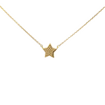Load image into Gallery viewer, NFB71413. 14K Solid Gold Diamond Star Necklace