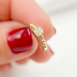 Load image into Gallery viewer, HP402520. 14K Solid Yellow Gold Diamond Beaded Flower Hoop Earring