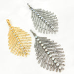 Load image into Gallery viewer, DP514. Diamond Sterling Silver Leaf Pendant with Gemstone