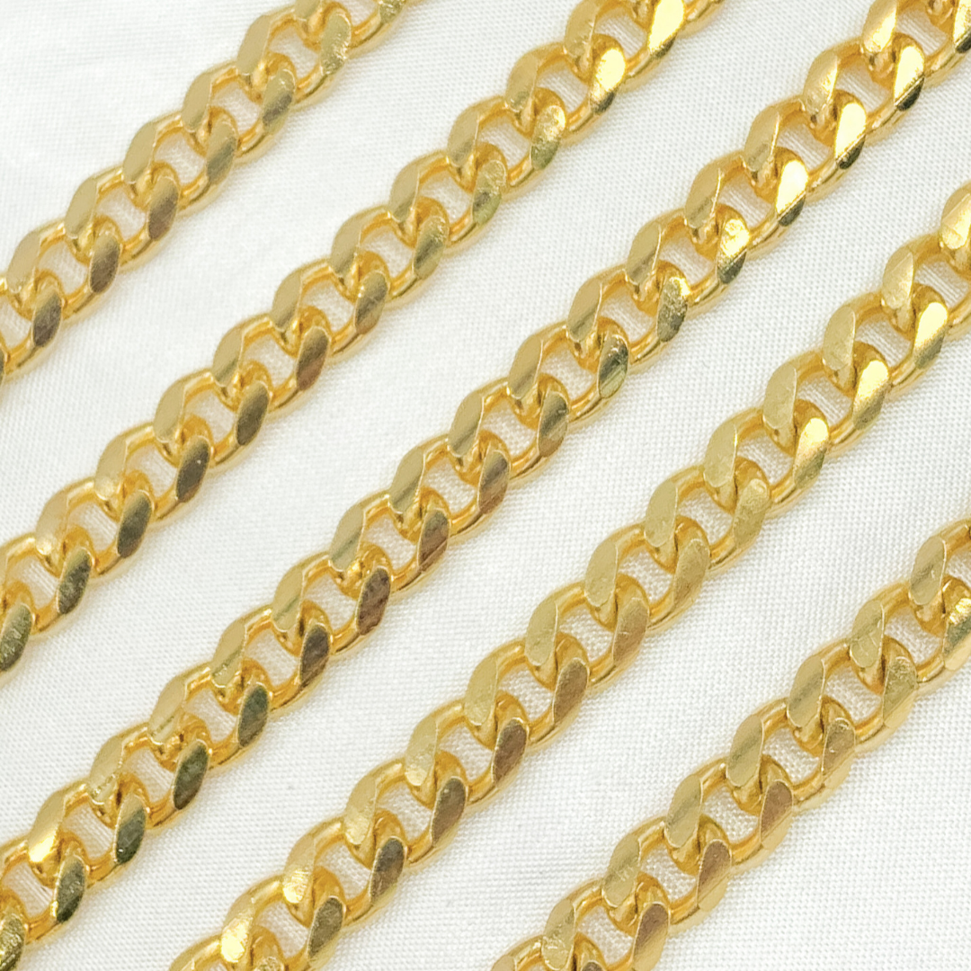 X32GP. Gold Plated 925 Sterling Silver Matte Curb Chain