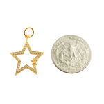 Load image into Gallery viewer, 14K Solid Gold Diamonds Star Charm. GDP182