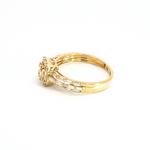 Load image into Gallery viewer, 14k Solid Gold Diamond Rectangle Baguette Ring.