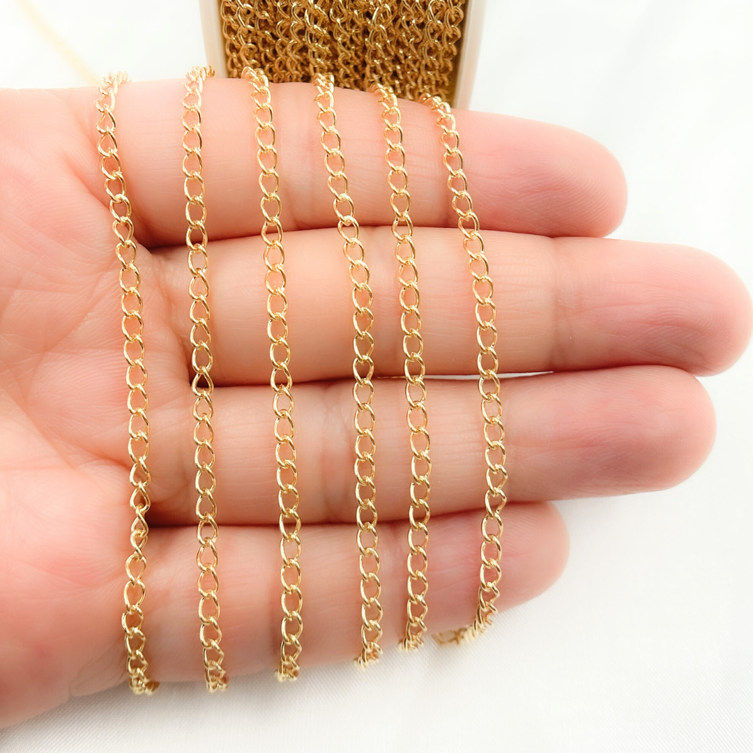 V208GF. 14k Yellow Gold Filled Cable Link Chain