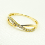 Load image into Gallery viewer, 14K Solid Gold Infinity Diamond Ring.