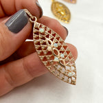Load image into Gallery viewer, DP207. Diamond Sterling Silver Leaf Shape Pendant with Gemstone