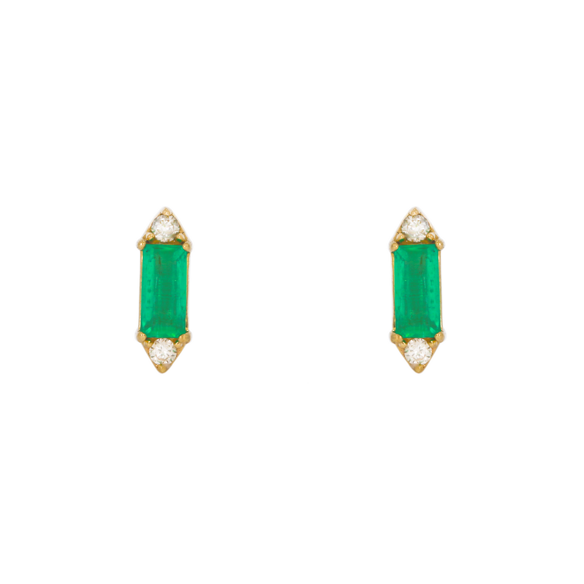 EFA51799. 14K Solid Gold Diamond and Gemstone Stud Earrings