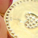 Load image into Gallery viewer, 14K Solid Gold Diamond Charm with Heart in the Center. GDP239