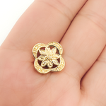 Load image into Gallery viewer, EFA51308. 14K Solid Gold and Diamonds Flower Earrings
