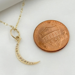 Load image into Gallery viewer, GDP505. 14K Solid Gold Moon Charm with Diamonds
