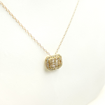 Load image into Gallery viewer, PFF32462. 14k Solid Yellow Gold Cable Link Necklace with Diamonds