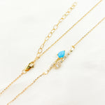 Load image into Gallery viewer, CN96320. 14K Solid Gold Diamond and Gemstone Arrows Necklace