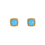 Load image into Gallery viewer, Buy 14K Solid Yellow Gold Turquoise Square Stud Earring