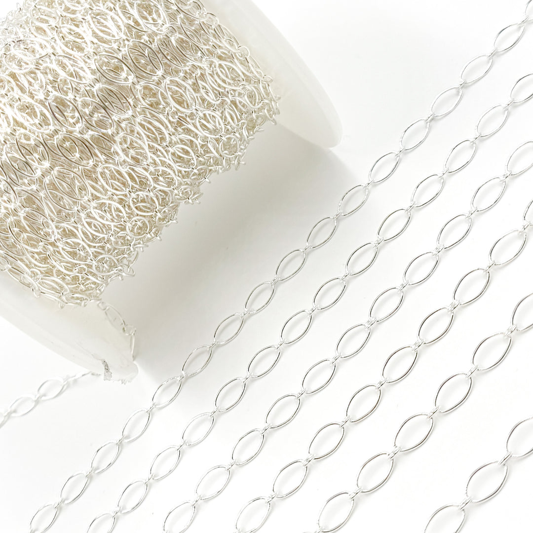 Sterling Silver Oval & Round Link Chain