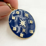 Load image into Gallery viewer, Shop Diamond Sterling Silver Oval Enamel Pendant