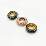 Load image into Gallery viewer, DC589. Diamond & Sterling Silver Roundel Spacer Bead
