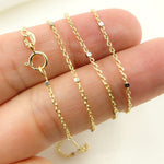 Load image into Gallery viewer, 14K Solid Yellow Gold with White Gold Cubes Satellite Chain